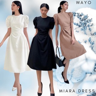 [Miara Dress] Đầm WAYO cổ tròn nhíu eo cách điệu sang trọng