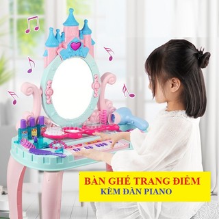 Đồ chơi trang điểm cho bé gái bộ bàn đầy đủ phụ kiện có âm thanh ánh sáng hộp đẹp, quà tặng sinh nhật cho bé