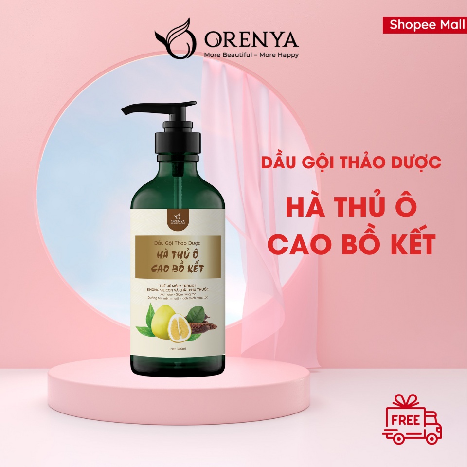 Dầu Gội Hà Thủ Ô Cao Bồ Kết Orenya 300ml - Sạch Gàu, Giảm Rụng Tóc, Dưỡng tóc chắc khỏe, mềm mượt