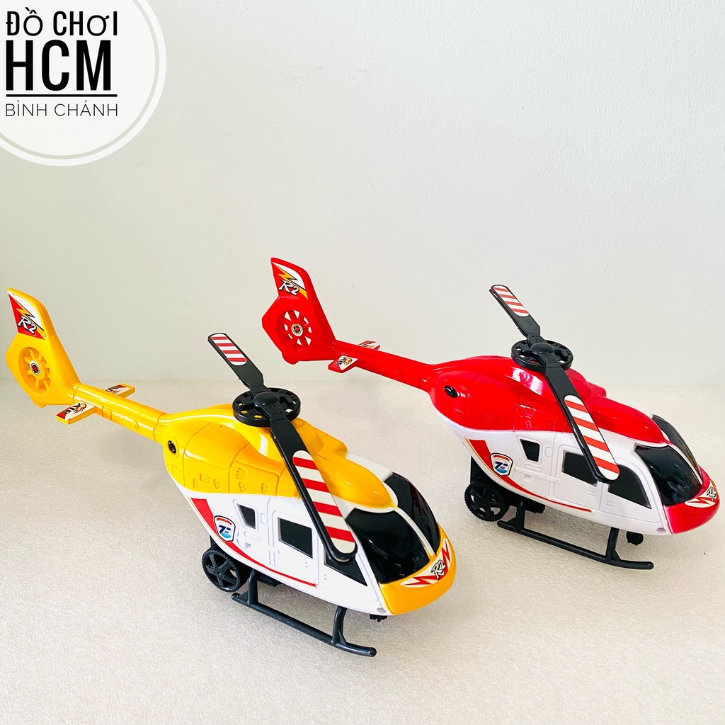 Đồ chơi trẻ em máy bay trực thăng helicopter đà đẩy dành cho bé thích mô hình xe bánh trớn JF369-1