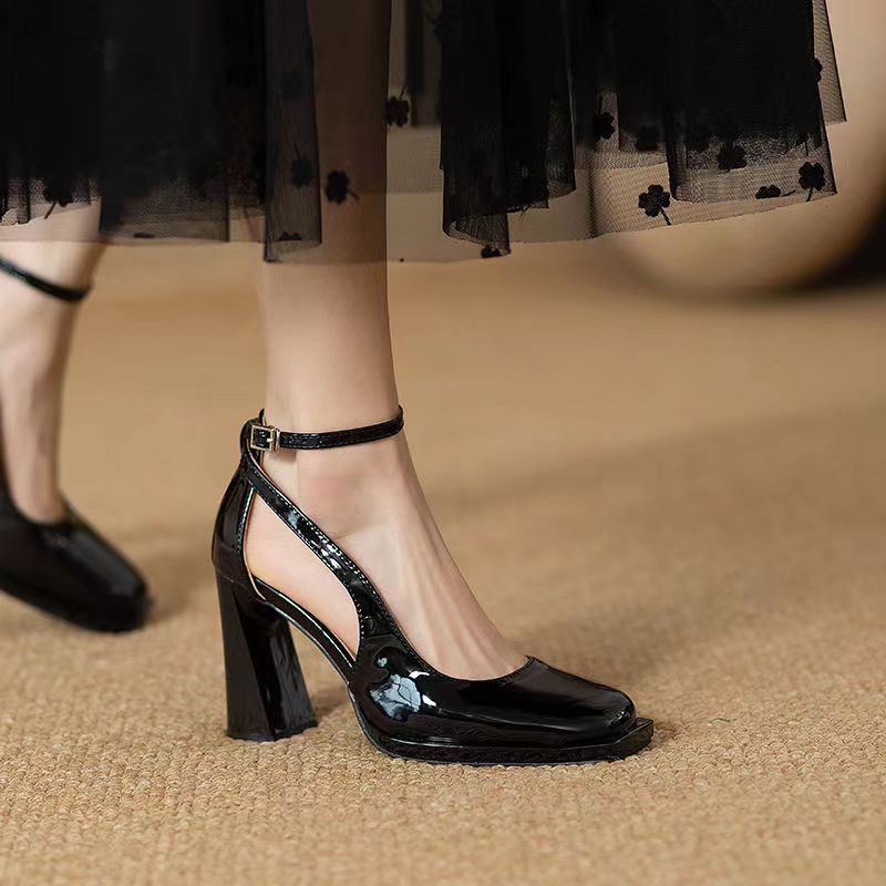 Giày Cao Gót Đế Dày Tăng Chiều Cao Bằng Da Mềm Thoải Mái Phong Cách Pháp Thanh Lịch Cho Nữ Giày Cao Gót Thiết Kế Xinh Xắn Thời Trang Dành Cho Nữ