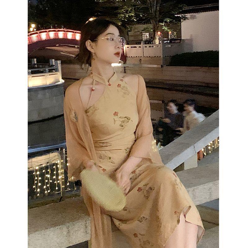 Đầm Sườn Xám Cách Tân Phong Cách Trung Hoa Cổ Điển Thời Trang Xuân Hè Cho Nữ se