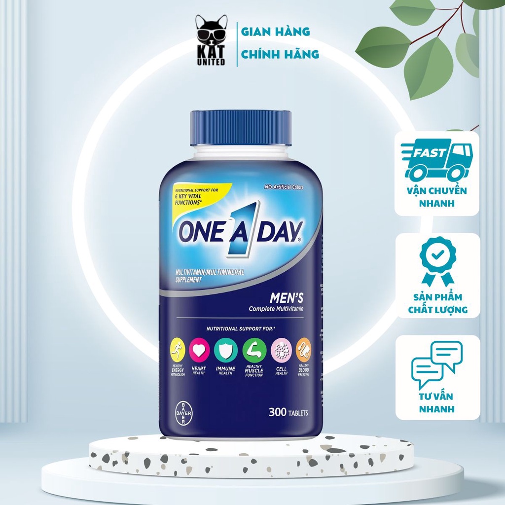 Viên Uống Vitamin Tổng Hợp One A Day Men's Multivitamin Mỹ Bổ Sung Vitamin, Tăng Cường Sức Khỏe 300 Viên
