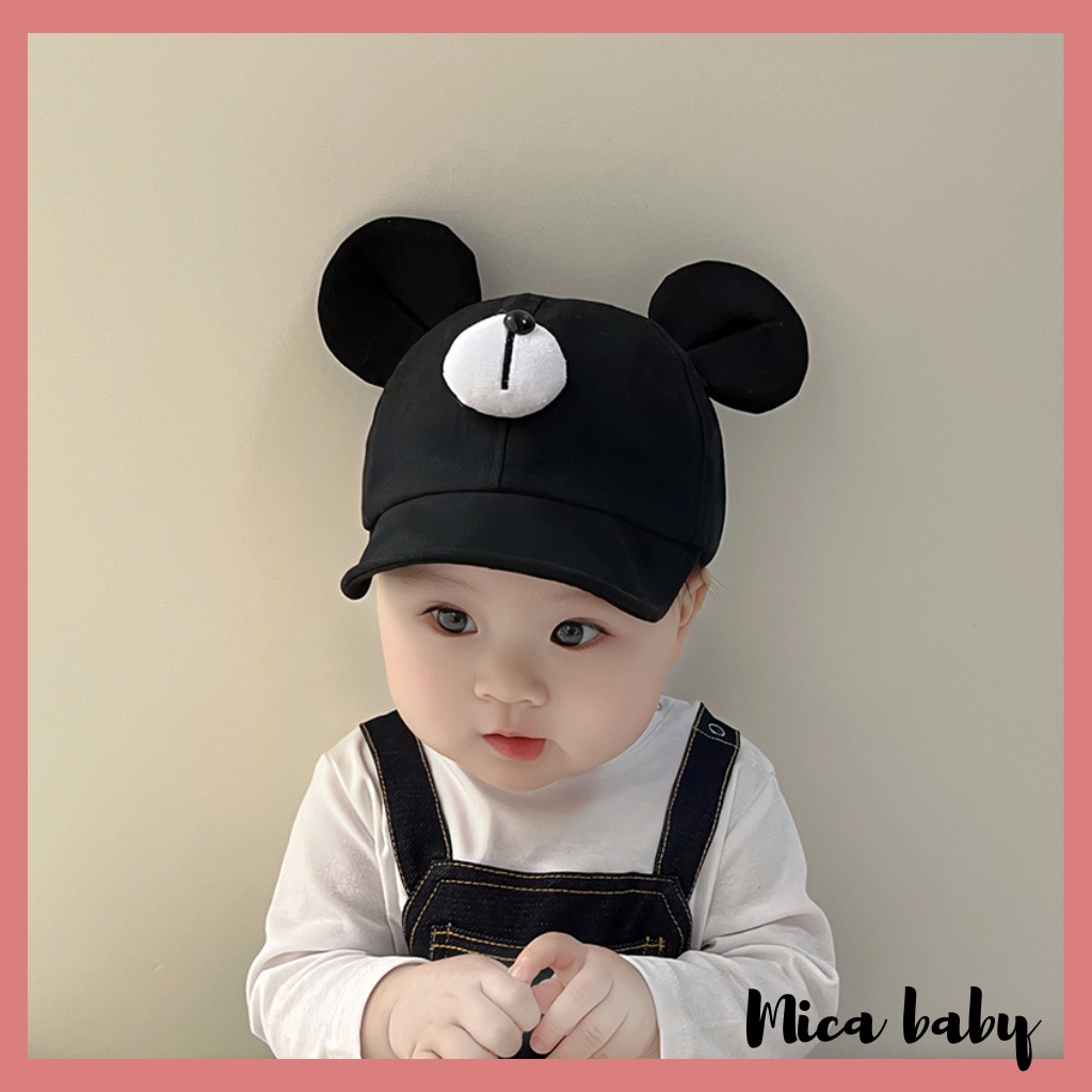 Mũ nón lưỡi trai trẻ em kiểu dáng tai chuột Mickey đáng yêu cho bé MH231 Mica baby