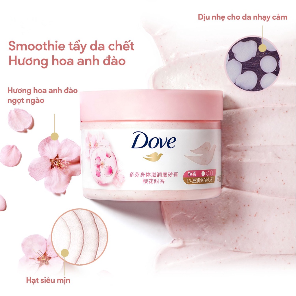 Tẩy Tế Bào Chết Dưỡng Ẩm Toàn Thân Dove Hương Hoa Anh Đào 298g