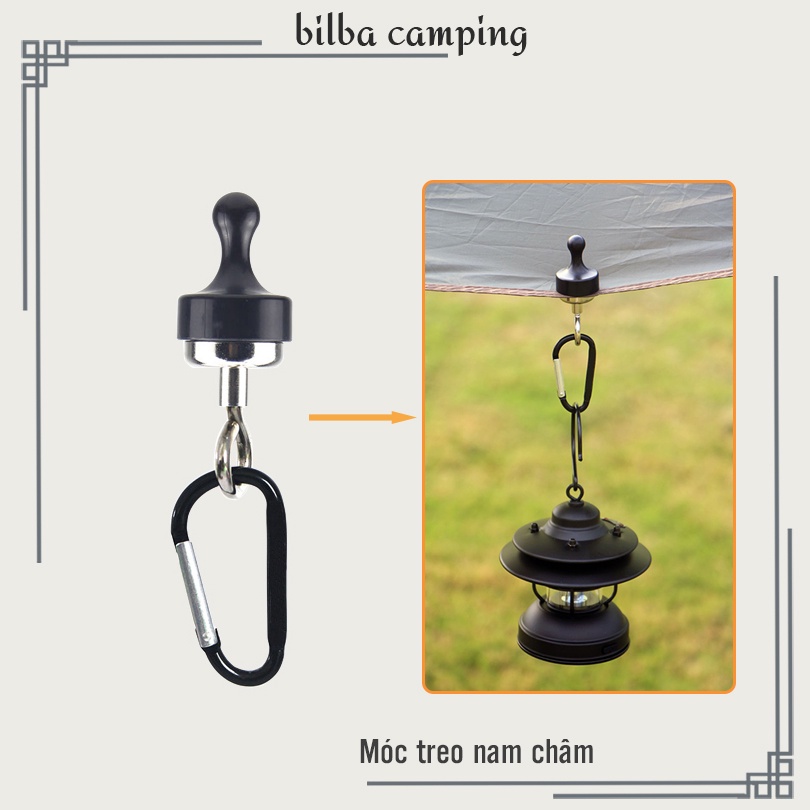 Móc kẹp nam châm treo đèn cao cấp dùng đi du lịch dã ngoại cắm trại, móc treo đồ nam châm đa năng BB9912 - Billba Campin