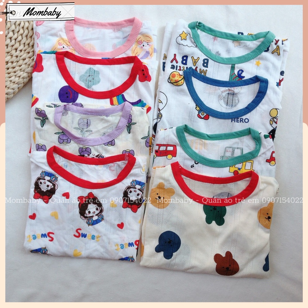 Bộ Lửng Tay Thun Thoáng Khí Hoạ Tiết Dễ Thương Cho Bé