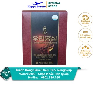 Nước hồng sâm 6 năm tuổi nonghyup woori 50ml - nhập khẩu hàn quốc