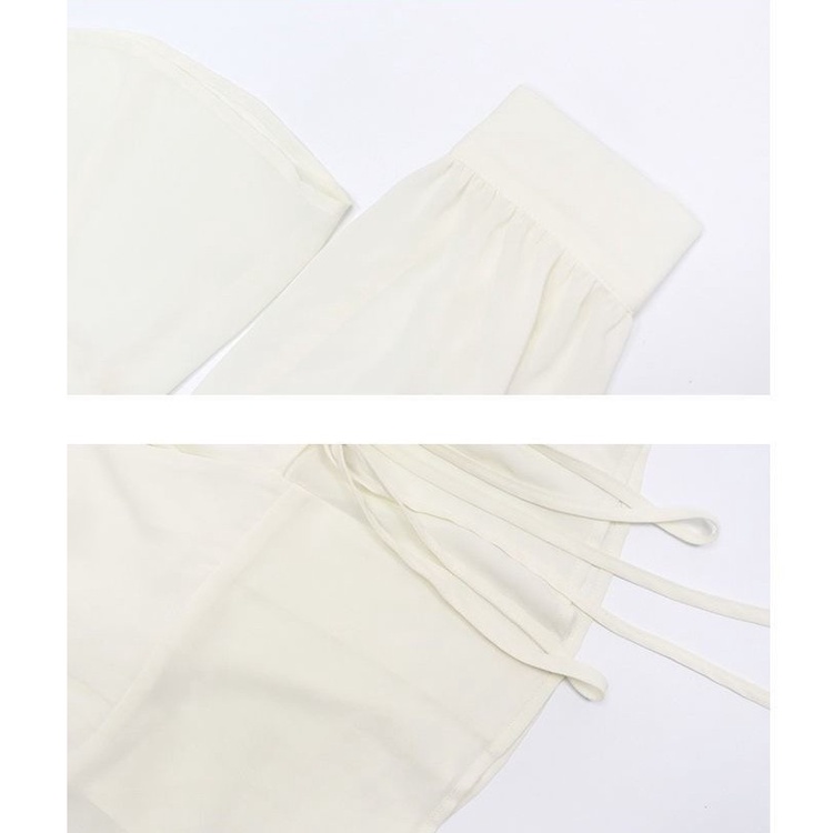 IVSD Women's Elegant Chiffon Tops V Neck Wrap Strappy Belt Blouses