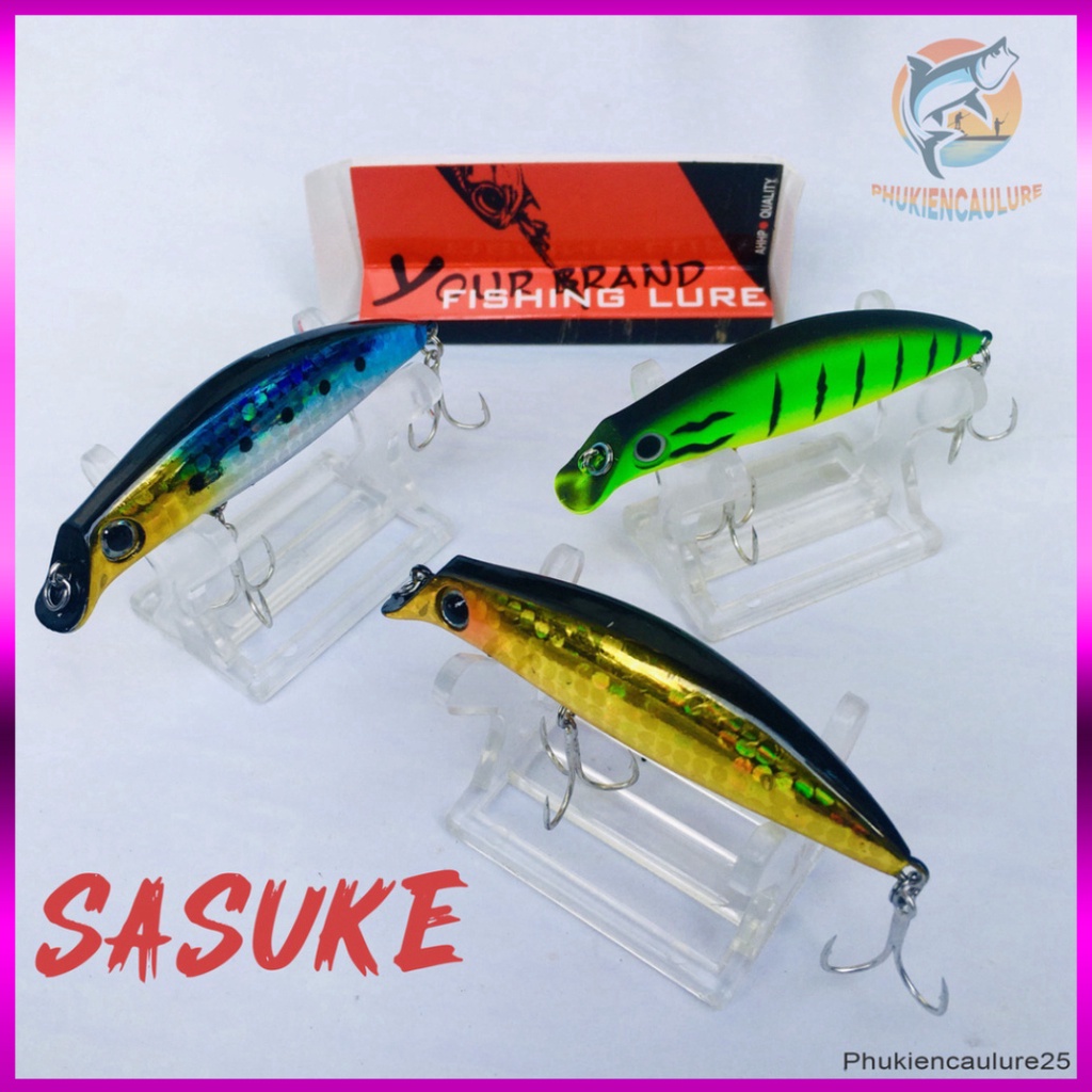 Mồi giả SASUKE 75mm/8gr Lưỡi BKK 3x sắc bén chuyên câu lure, cá lóc, chẽm, măng...phukiencaulure mồi sasuke câu lure
