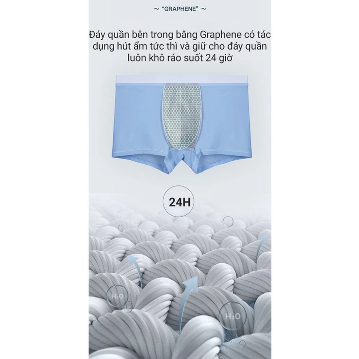 Hộp 4 Quần Sịp Nam Boxer Thun Lạnh Cao Cấp NANJIREN Vải Lụa Băng