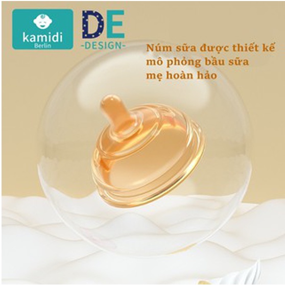 Núm Sữa,Núm Vú  Cao Cấp KAMIDI Mềm Như Ti Mẹ Giúp Bé Cai Sữa Dễ Dàng