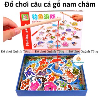 Đồ chơi câu cá nam châm bằng gỗ- Đồ chơi trí tuệ phát triển tư duy cho bé