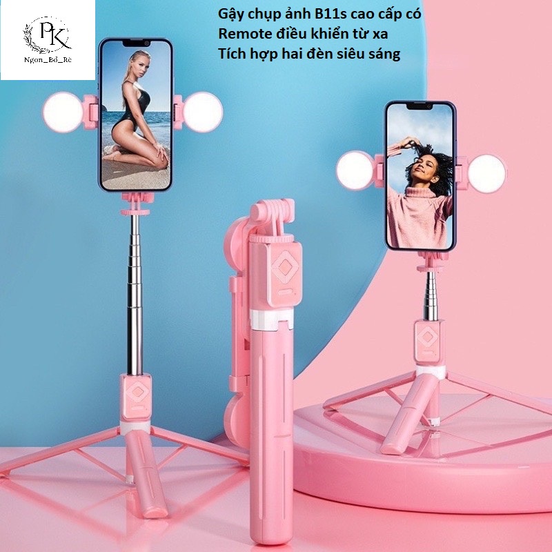 Gậy chụp ảnh 3 chân B11S thế hệ mới, có đèn led trợ sáng, Gậy selfie chụp hình, tự sướng,bluetooth điều khiển từ xa