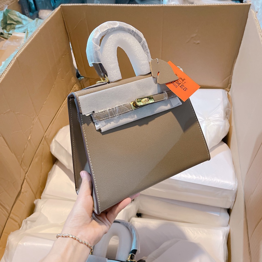Túi Xách Nữ HM Kelly-  Size 25 Dáng Cao FullBox Tặng Kèm Khăn Nơ