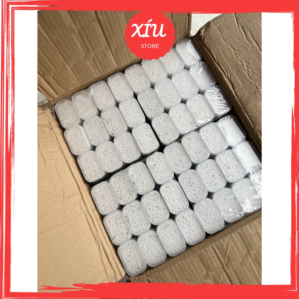 Tăm bông cho bé sơ sinh, bông tự nhiên, hộp 200 que vệ sinh tai mũi cho bé