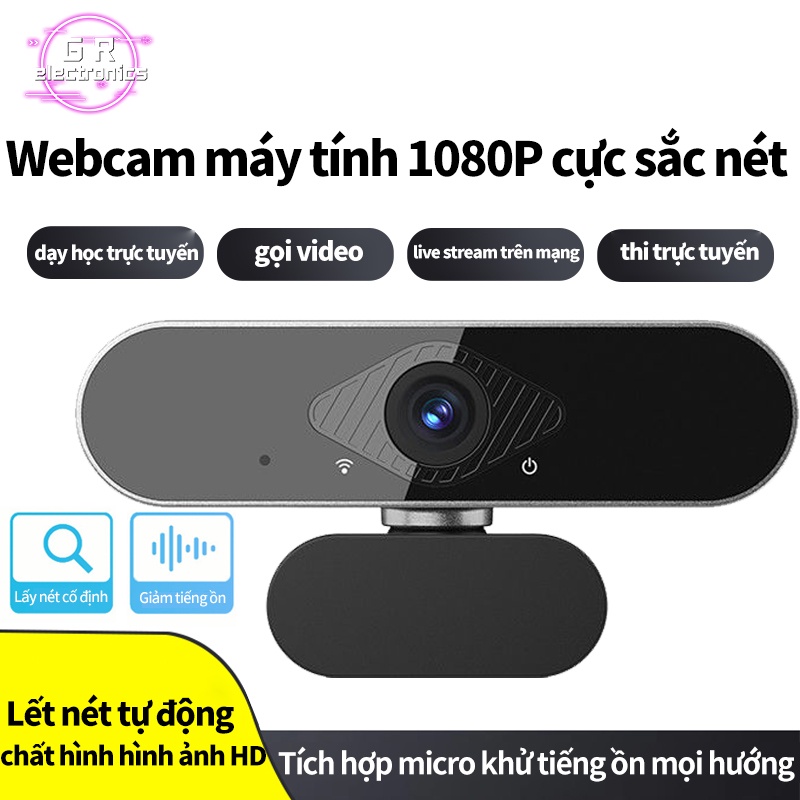Webcam máy tính có mic full hd 1080p full box siêu nét dùng Lấy nét tự động,Tích hợp micro khử tiếng ồn,cho pc laptop
