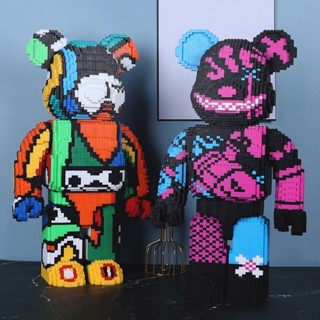 [ +BÚA ] Xếp hình lắp ghép gấu Bearbrick 35cm 55cm, jinx, Lắp ráp mô hình nhân vật đồ chơi cho bé decor