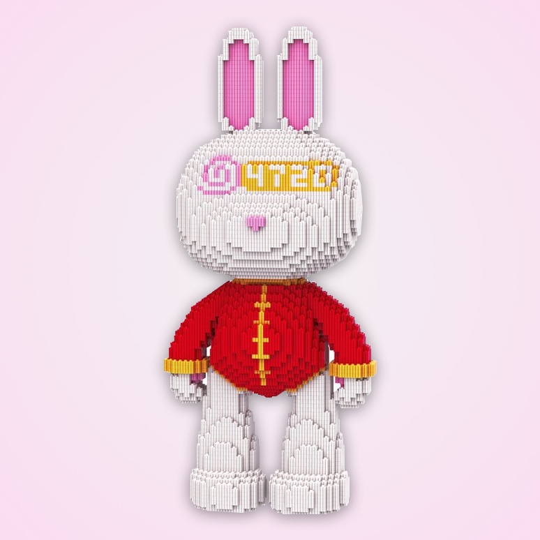 Lego Mô Hình Lắp Ráp Thỏ Momo Đen Cao 55cm Xinz