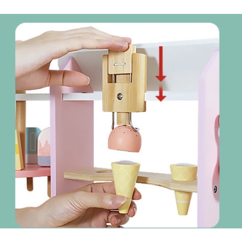 Đồ chơi gỗ - Quầy kem 2 tầng kèm lò nướng bánh cho Bé