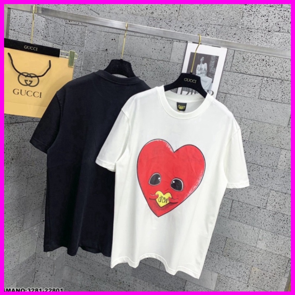 Áo Phông Nam Nữ Drew In Hình Trái Tim Siêu Đẹp - Áo Thun Cặp Đôi Nam Nữ Fom Unisex Chất Đẹp Giá sinh viên