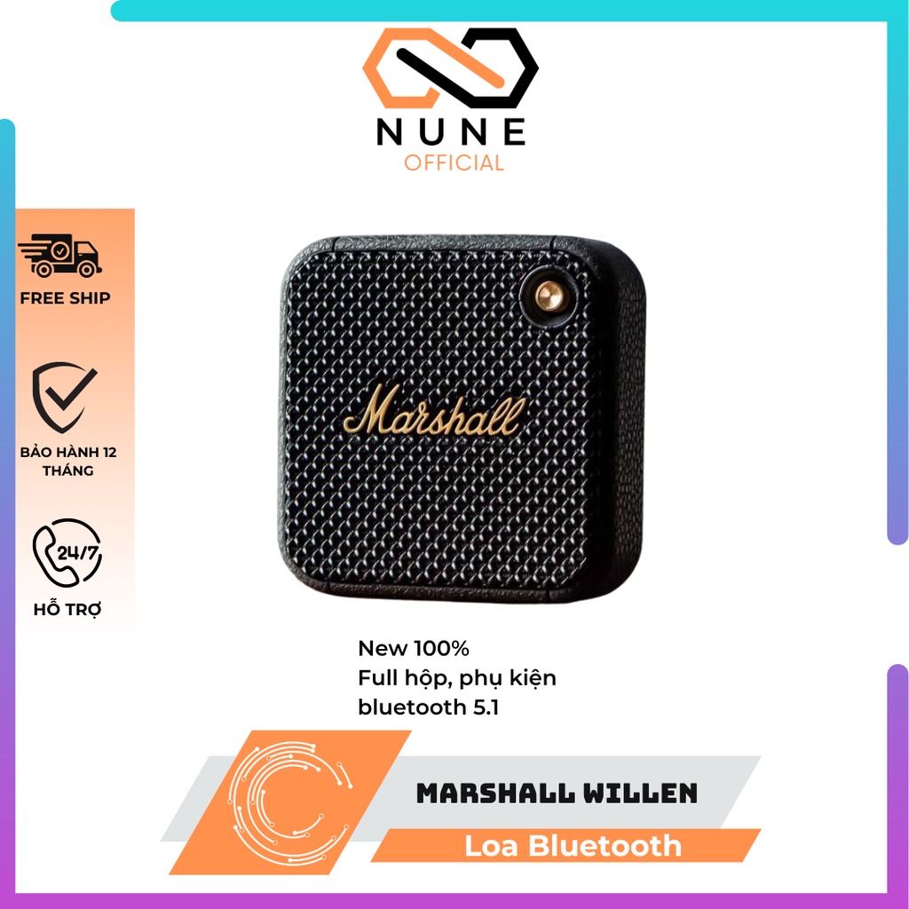LOA MARSHALL WILLEN BLUETOOH - Full box 100% - Nhỏ Gọn,Bảo hành 12 tháng, lỗi 1 đổi 1
