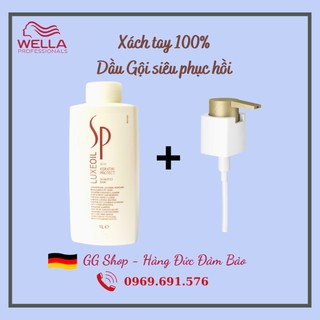 Dầu gội phục hồi tóc siêu mượt wella sp luxeoil , chai 1000ml