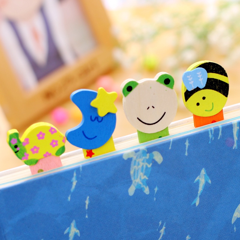 1 Cây Thước Đánh Dấu Trang Sách Hình Động Vật Hoạt Hình Bằng Gỗ Sáng Tạo Có Thể Sử Dụng Để Đo Lường Dành