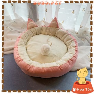 Đệm cho chó mèo lót lông hình tròn - Nệm ngủ cho chó mèo thú cưng