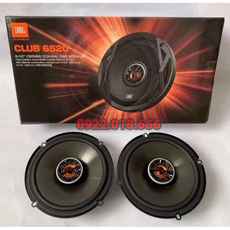Loa Cánh Đồng Trục JBL Club 6520 Cao Cấp 16,5cm ,6,5 inch-Nâng Cấp Âm Thanh Xe Hơi-Nghe Nhạc Gia Đình Rất Hay.