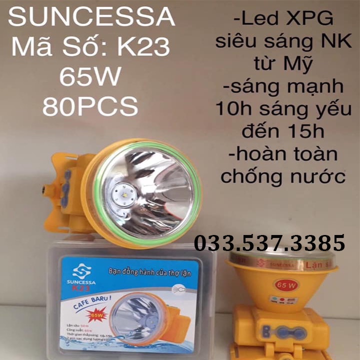 Đèn bin siêu sáng, đèn pin siêu sáng đội đầu K23 (65W)