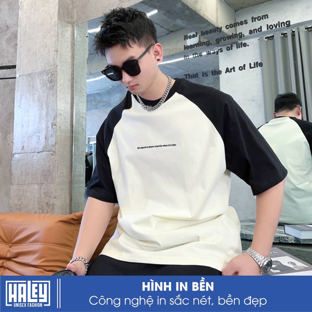 Áo Thun Raglan Unisex TN235 Nam Nữ Basic Form Rộng Tay lỡ chất cotton 100% siêu thoáng mát HALEY