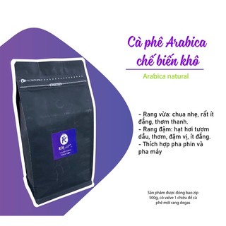 CÀ PHÊ 100% ARABICA CHẾ BIẾN KHÔ RIV COFFEE - GÓI ZIP 250GR / 500GR / 1KG