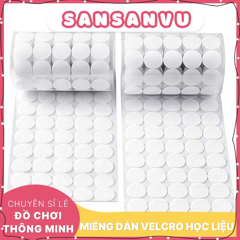 Miếng Dán Bộ Học Liệu Bóc Dán , Băng Dính Gai Velcro Tròn, Khóa Nhám Có Sẵn Keo Dán Các Loại