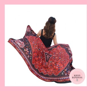 Khăn choàng bohemian khăn choàng in hoạ tiết thổ cẩm linen