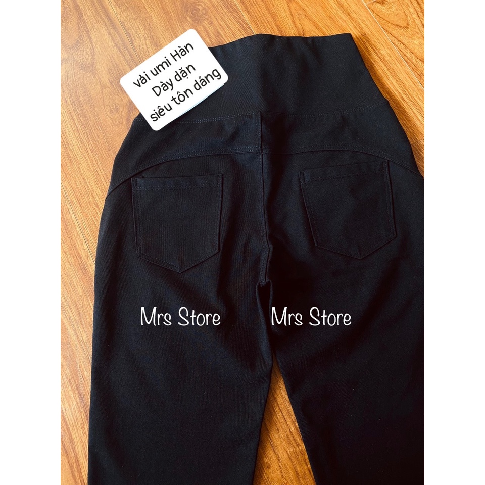 Quần legging vải Umi Hàn 4 túi dày dặn siêu nâng mông tôn dáng