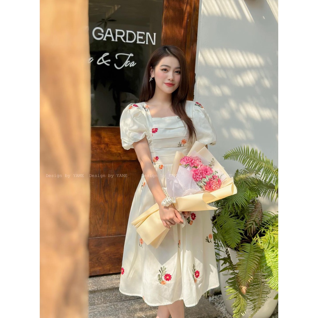 Váy đầm dáng xòe cổ vuông họa tiết hoa Emma Dress YV150 YAME