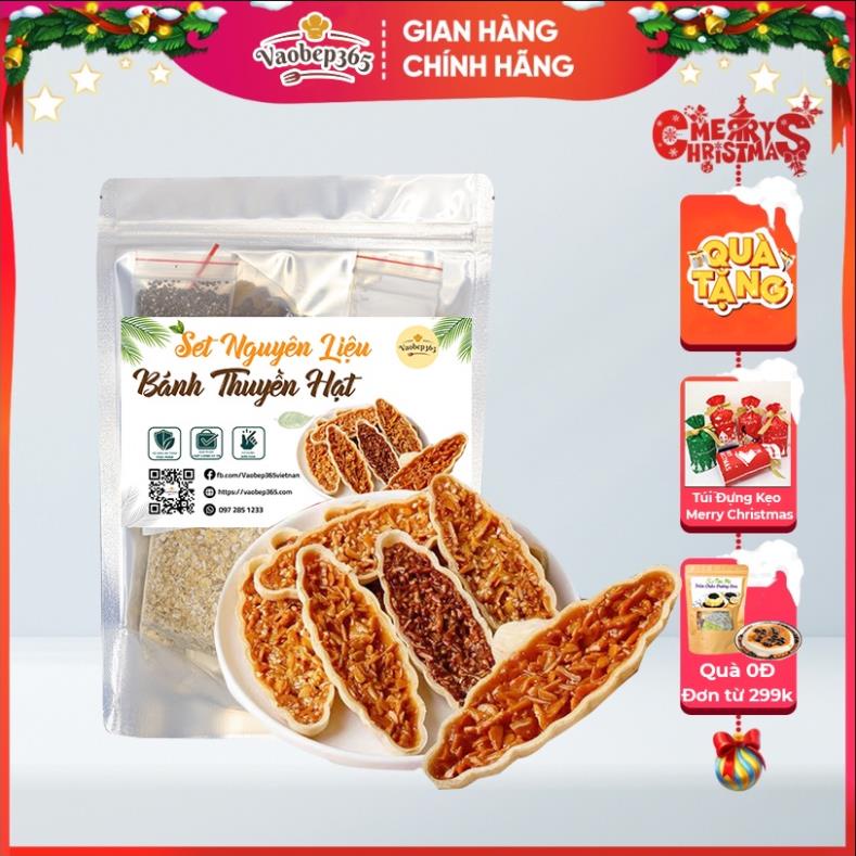 Set Nguyên Liệu làm Bánh Thuyền Hạt 48 chiếc, ít ngọt Vaobep365