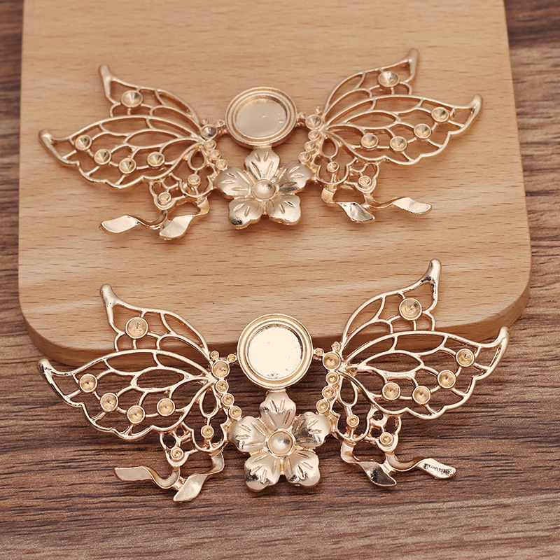 1 phiến đúc họa tiết bươm bướm 90.5mm*44mm nguyên liệu làm trâm làm trang sức có màu KC