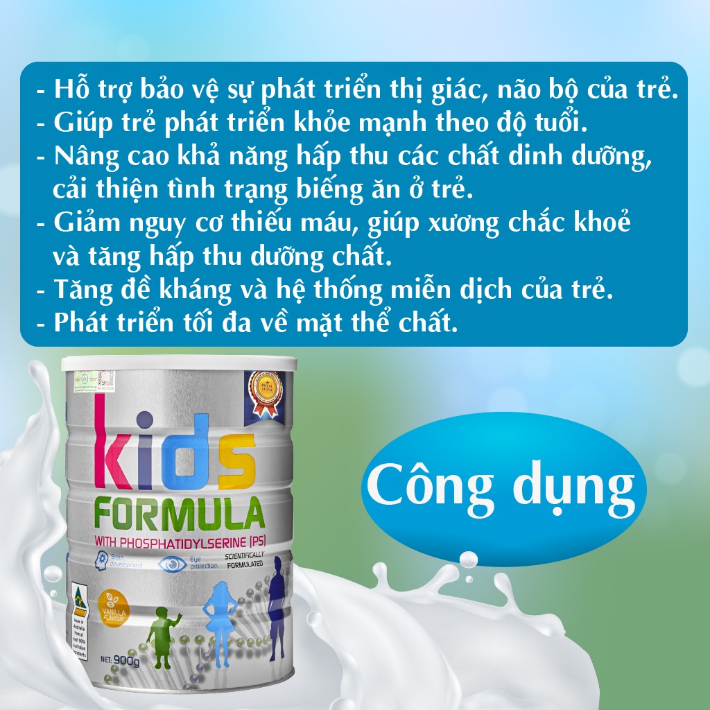 Sữa Bột Hoàng Gia Úc ROYAL AUSNZ Kids Formula Bổ Sung Dưỡng Chất Giúp Phát Triển Toàn Diện Cho Trẻ Từ 3-18 Tuổi, 900g