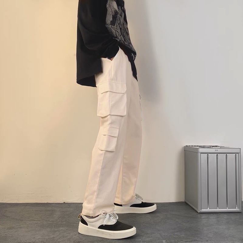 Quần kaki túi hộp unisex,thiết kế lưng thun 2 màu mã Bomo | BigBuy360 - bigbuy360.vn