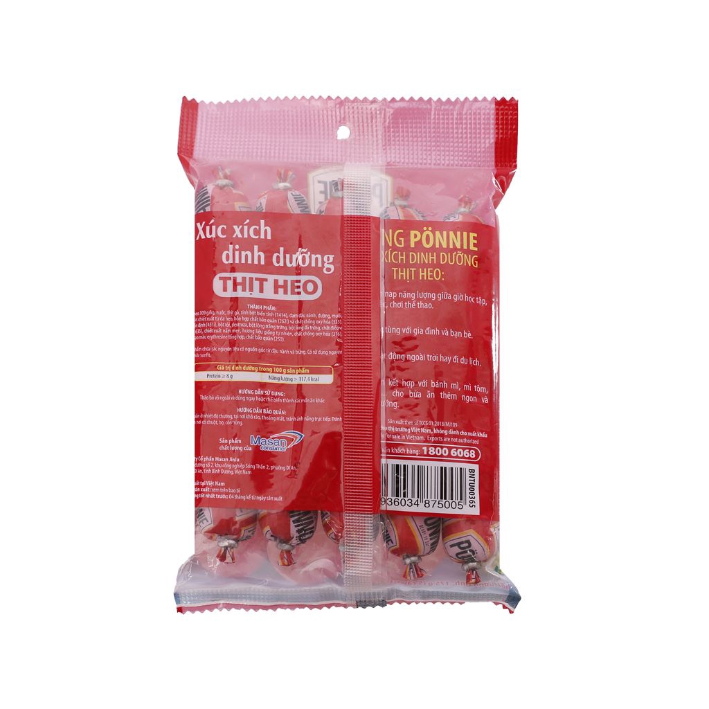 Thùng 20 bịch xúc xích dinh dưỡng ăn liền PONNIE heo 35g / Combo 4 bịch xúc xích dinh dưỡng ăn liền PONNIE heo 35g