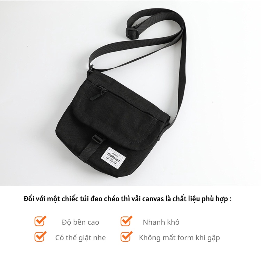 Túi Đeo Chéo Thời Trang Nam Nữ form túi messenger Cao Cấp Phong Cách Túi Messenger Mini Vải Dày 2 Lớp TK01