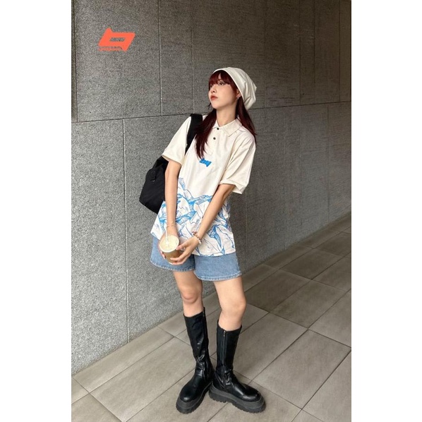 Áo polo local brand By Unispace tay lỡ form rộng unisex nam nữ cotton Mountains - ANO2023