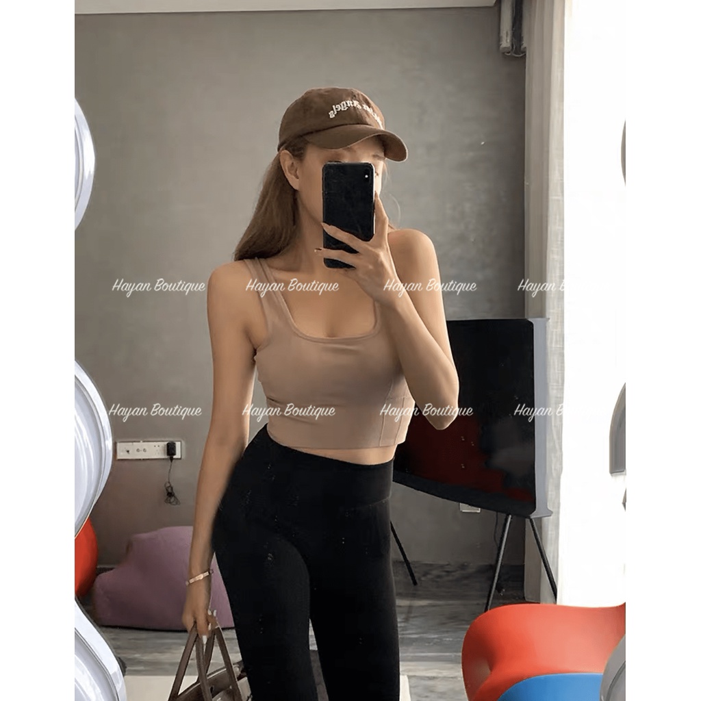 HT058 Áo Bra đơn giản len tăm không GỌNG kèm ĐỆM LÓT, áo lót ngực croptop thể thao HT058