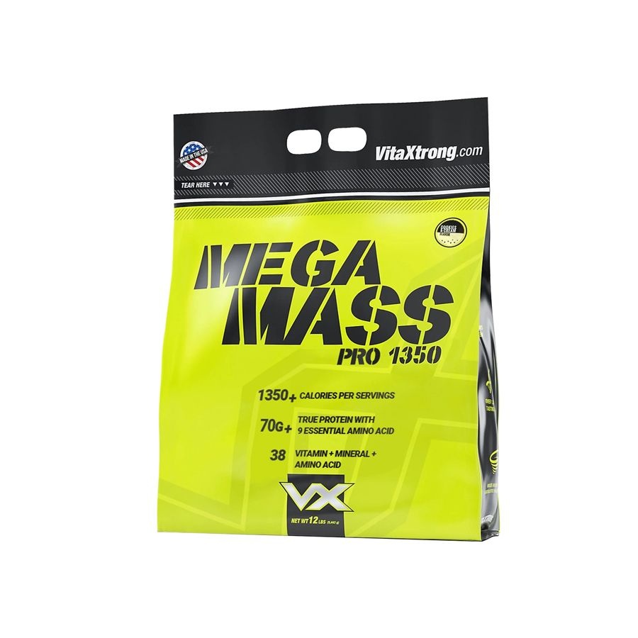 Sữa tăng cân VitaXtrong Mega Mass Pro 1350, 12 Lbs (5.4 Kg) nhập khẩu Mỹ - Gymstore