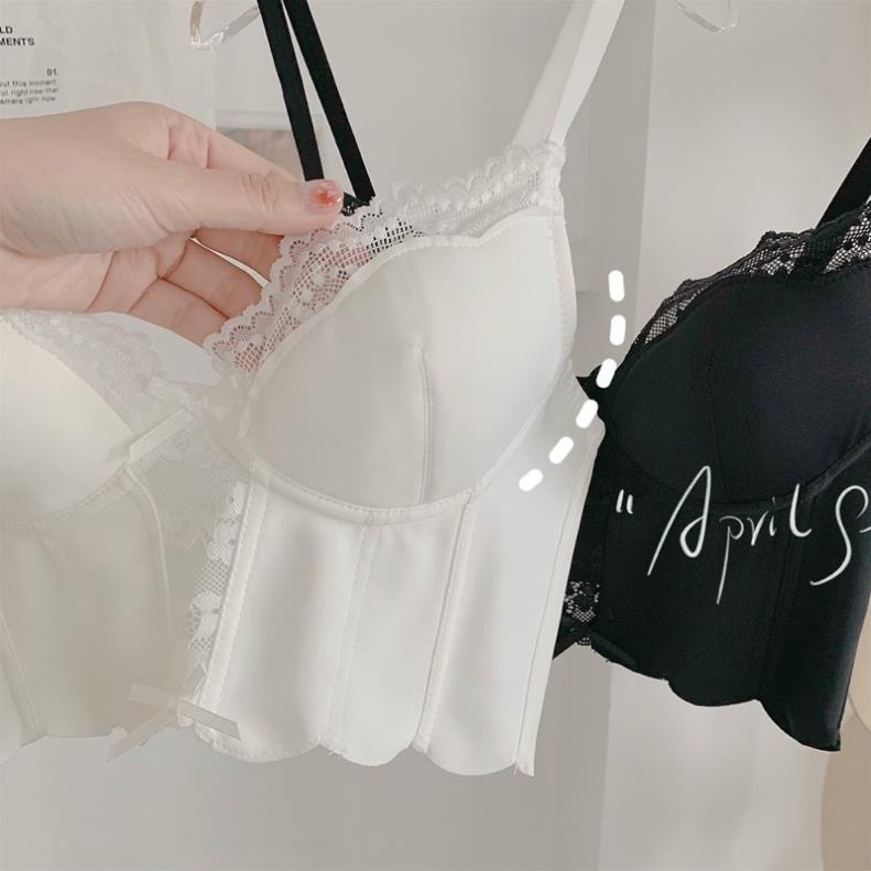 Áo Lót Nữ Viền Ren Croset Lụa Không Gọng Đệm Vừa Cao Cấp Softie 1609