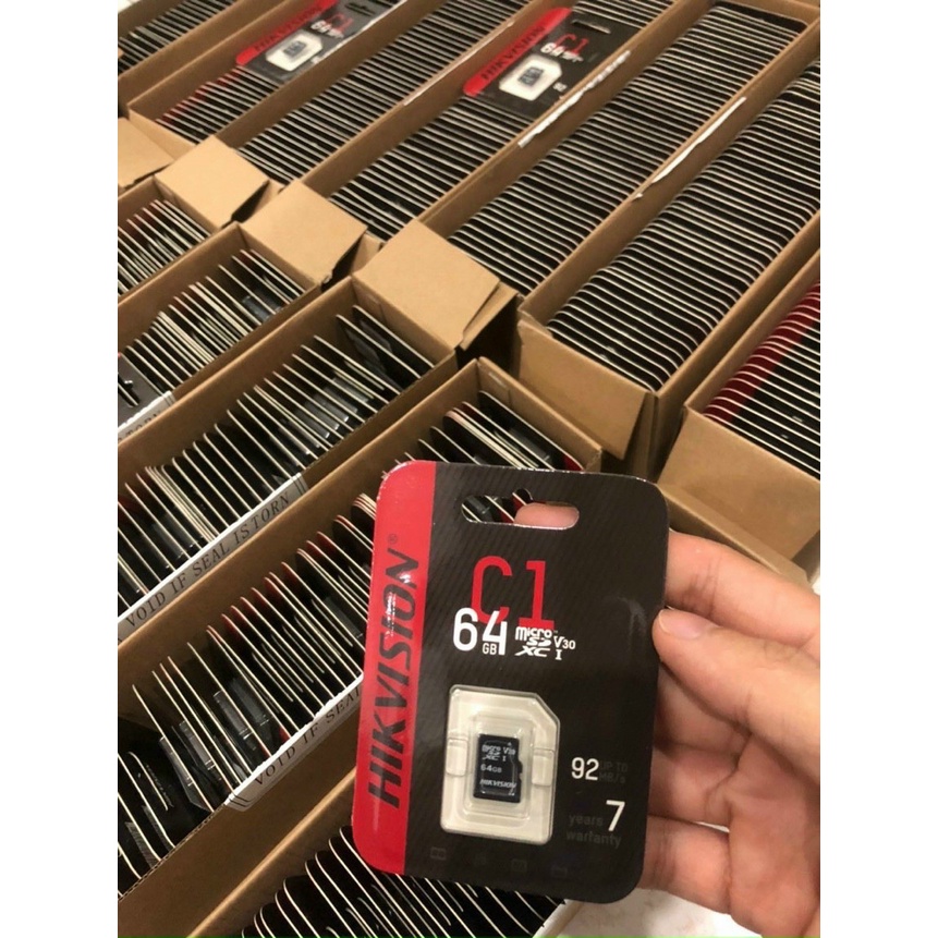 Thẻ nhớ 64G/32G Hikvision MicroSD HS-TF-C1/HF-TF-D1, up to 92mb/s, chuyên dụng cho camera wifi, bảo hành 5 năm