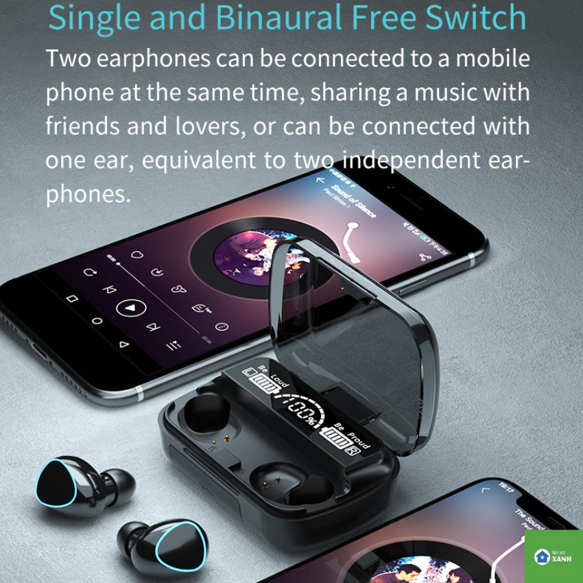 Tai Nghe Bluetooth Không Dây M10 Phiên Bản Pro Nâng Cấp Pin Trâu 3000mah, Nút Cảm Ứng, Màn Hình Led Gaming, Chống Nước