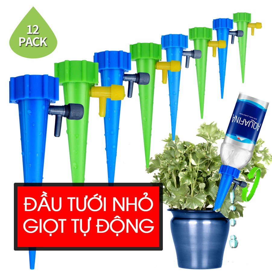 Bộ 10 Vòi Tưới Cây Nhỏ Giọt Tự Động Có Van Chỉnh Theo Ý